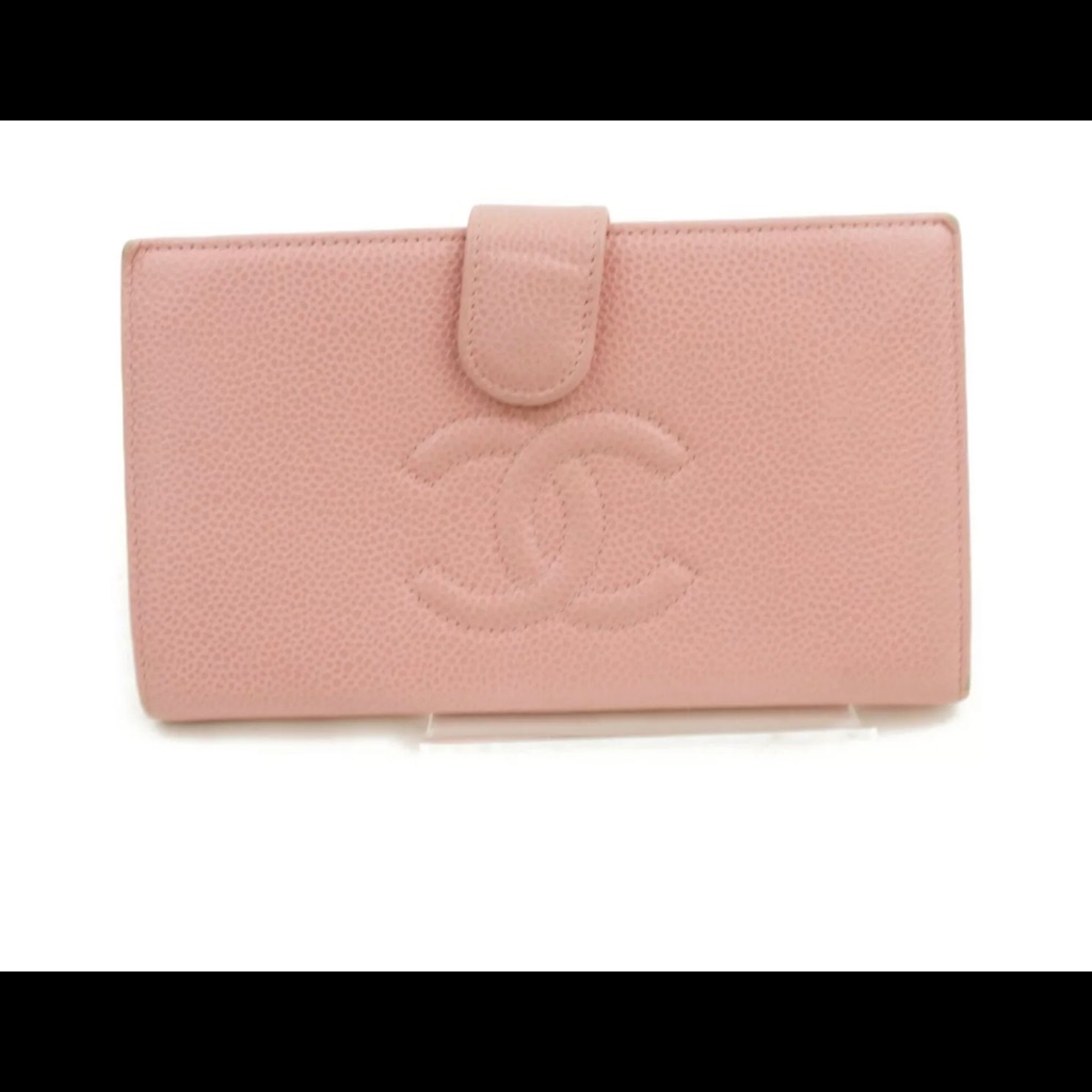 Chanel Long Wallet Pink Caviar Skin